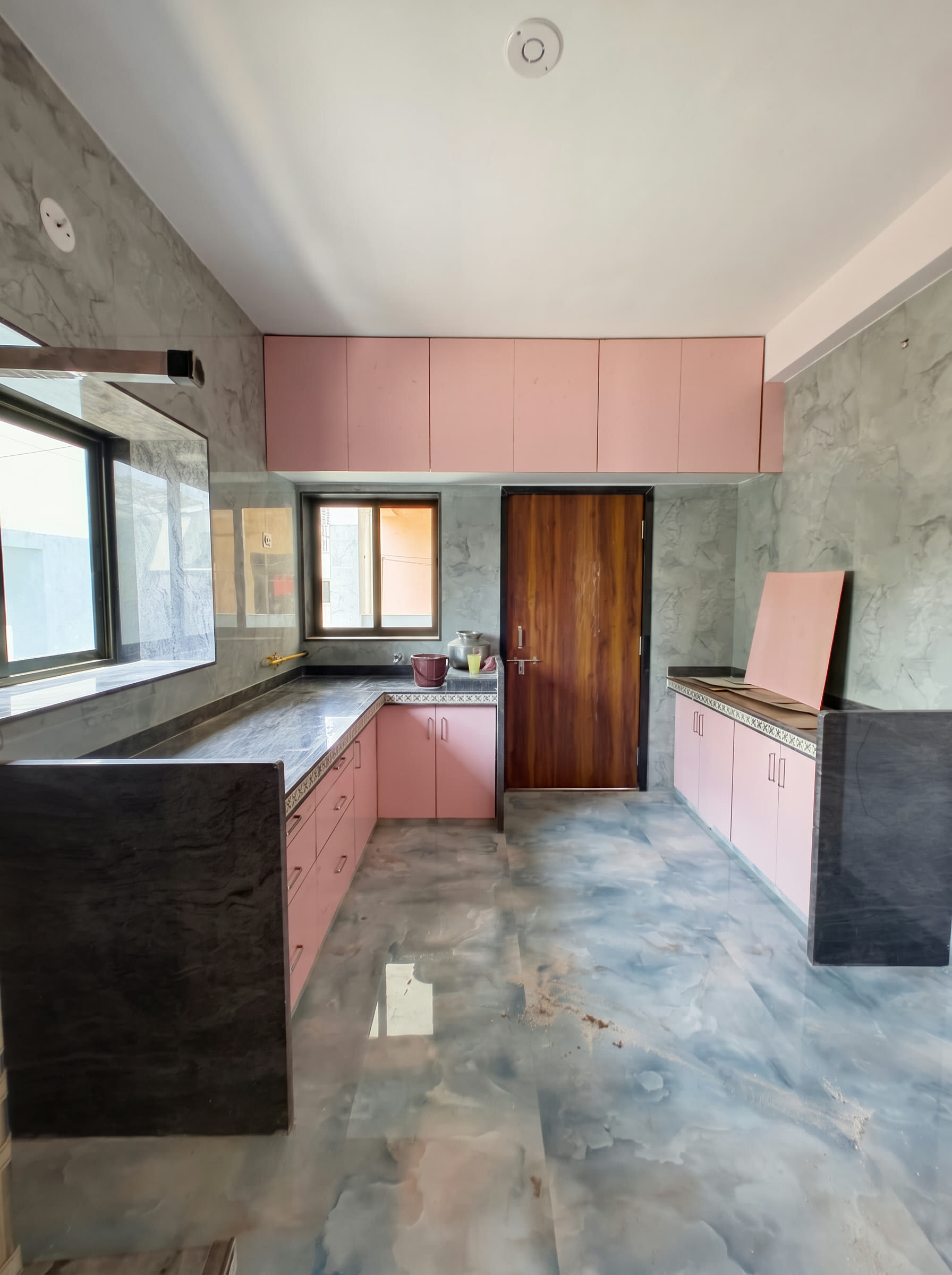 The Blush Kitchen — residential interior by Gharva Studio in Surat